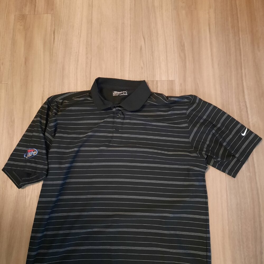 Nike Fit-Dry Black Stripe Golf Polo. Size Large; Free Shipping!